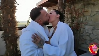 A Brunette Pornstar Buys A Shirt And Receives A Handjob From Her Partner In Real Life